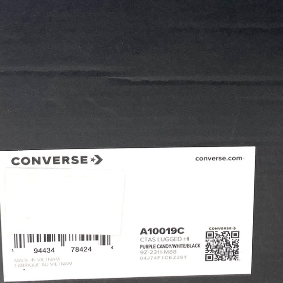 Converse Chuck Taylor Lugged Shoe Skate Canvas Women Casual Purple Candy A10019C - Picture 9 of 10